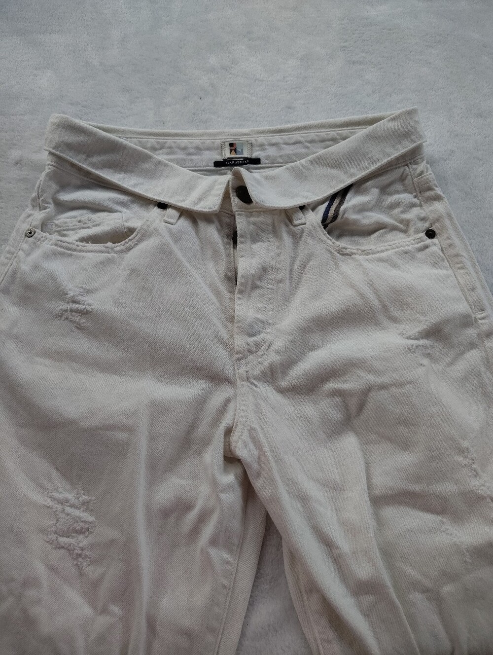 JEAN ATELIER White sand High-Waist Jeans